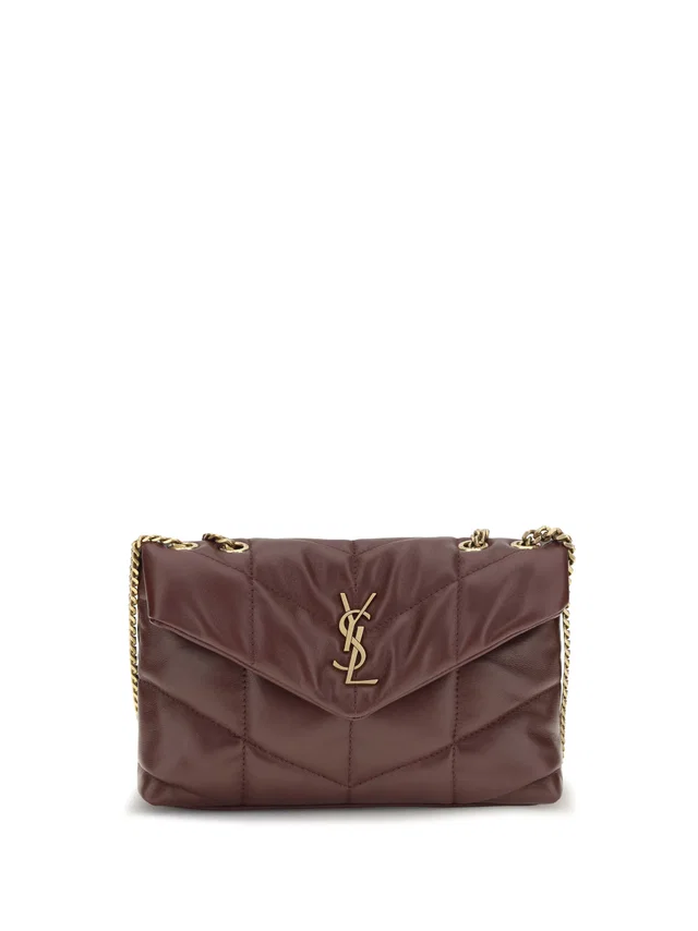 Saint Laurent Puffer Toy Shoulder Bag — Brown Lamb Ovis Aries in Brown Lambskin from HEWI