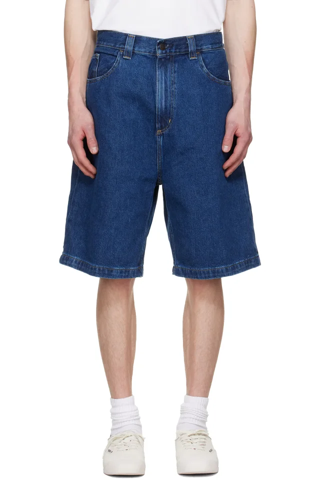 Carhartt Work In Progress Navy Brandon Denim Shorts, image 1 of 1 from SSENSE