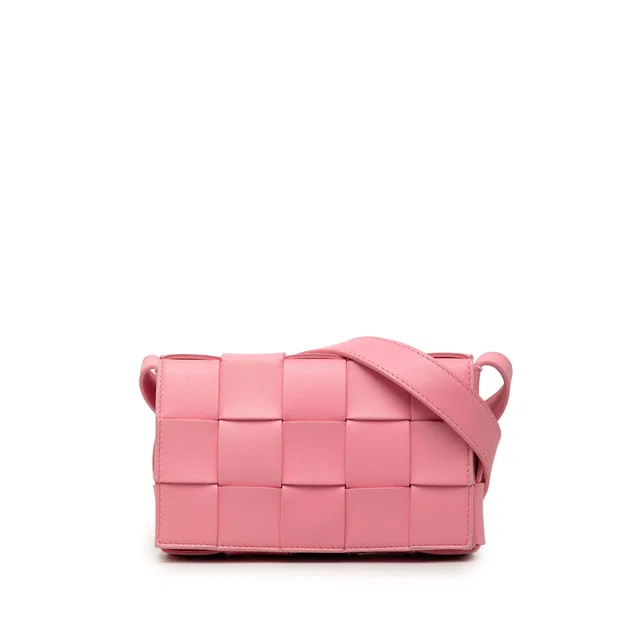 Pink Bottega Veneta Small Nappa Intrecciato Cassette Crossbody in Pink Nappa leather from Designer Revival