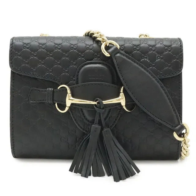 Gucci Micro Guccissima Emily Shoulder Bag Chain Pochette Fringe Tassel Leather in Leather from The Reluxe