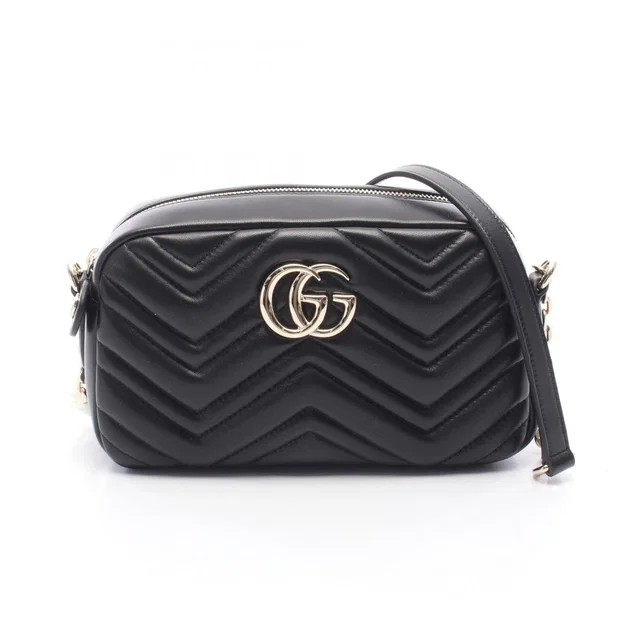 Gucci Shoulder Bag GG Marmont Small Black Leather in Black Leather from The Reluxe