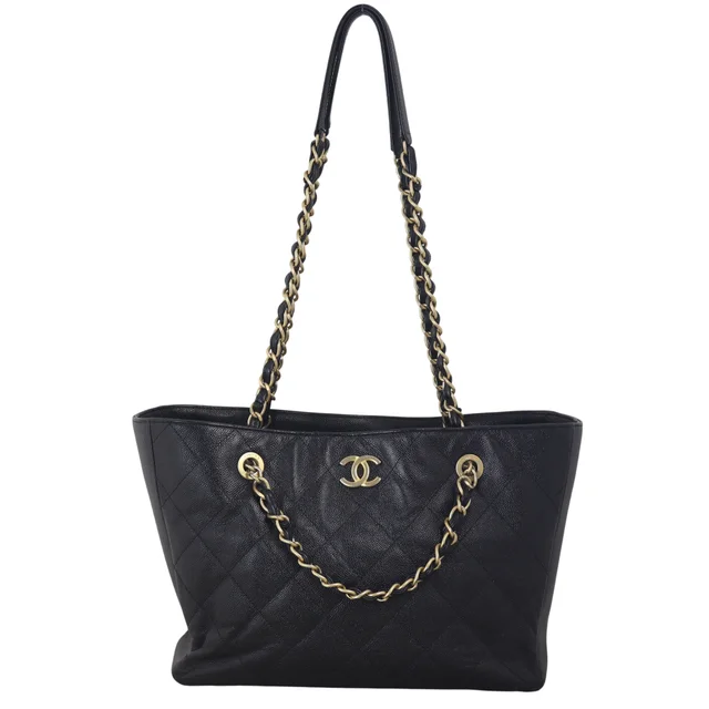 Chanel CC Trapezoid Chain Shopping Tote Small in Caviar leather from Luxe.It.Fwd