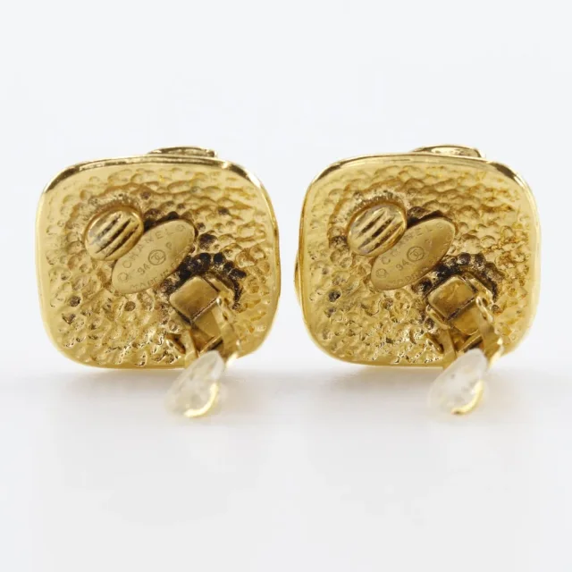 Chanel Coco Mark Earrings Gold Plated 94P in Gold Gold-plated metal from LuxUness, photo 3 of 7