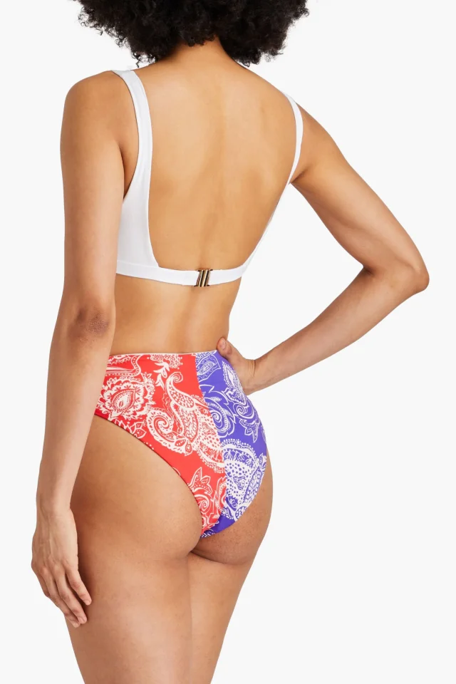 Mara Hoffman Imina Printed High-Rise Bikini Briefs in Purple, photo 3 of 4 from THE OUTNET