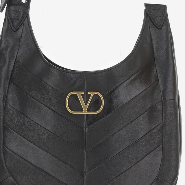 Valentino Garavani Shoulder Bag — Black in Black Lambskin from HEWI