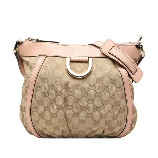 Beige Gucci GG Canvas Abbey D Ring Crossbody in Beige Canvas from Designer Revival