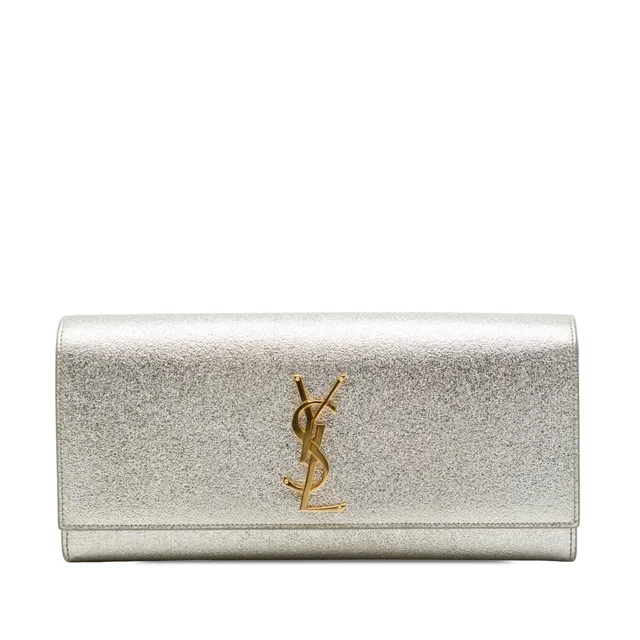 Gold Saint Laurent Metallic Calfskin Cassandre Clutch in Gold Calfskin from Designer Revival