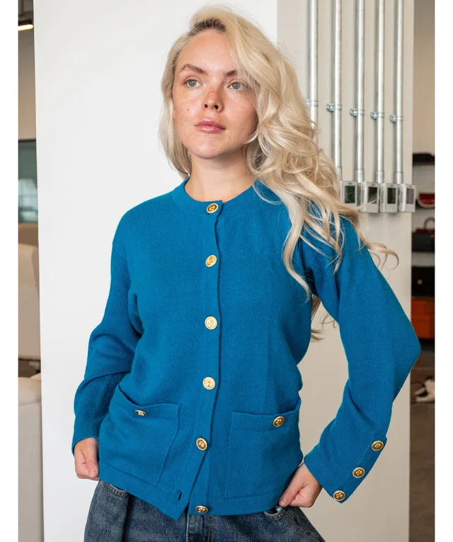 Chanel Blue Cashmere Cardigan in Blue Cashmere from Luxury Promise