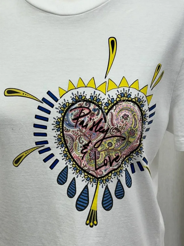 Etro Tshirt with logo white Size: M in White Cotton from Oxfam Online Shop, photo 2 of 2