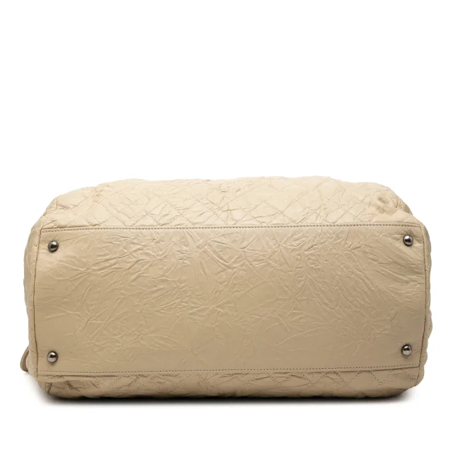 Beige Chanel CC Quilted Aged Calfskin Coco Rider Bowling Bag in Beige Calfskin from Designer Revival, photo 3 of 11