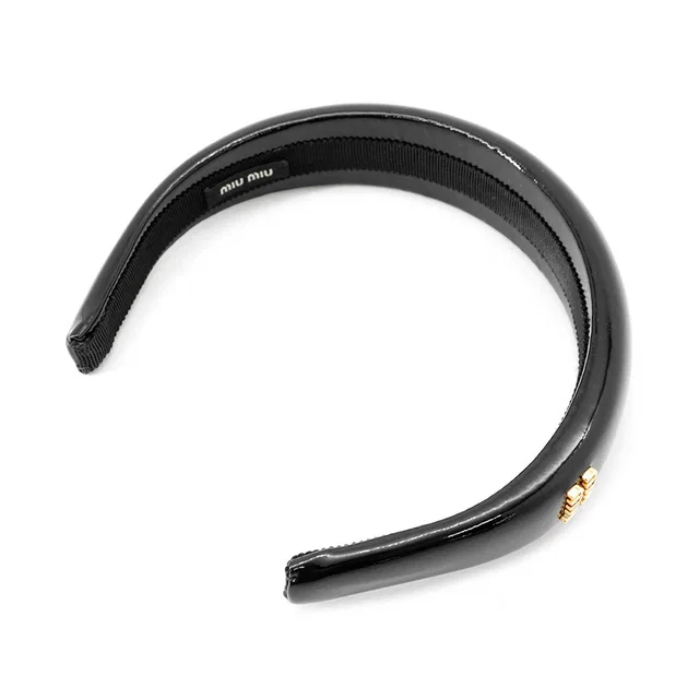 Miu Miu Patent Leather Headband Black5IH025 069 F0002 Patent Leather in Patent leather from GALLERY RARE