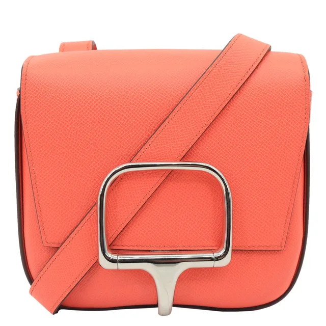 Hermès Della Cavalleria Mini Epsom Leather Shoulder Bag Pink in Pink Epsom leather from Dallas Designer Handbags