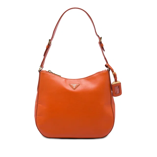 Orange Prada Saffiano Lux Shoulder Bag in Orange Saffiano leather from Designer Revival, photo 1 of 1