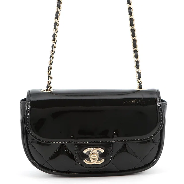 Chanel Matelasse ChainShoulder Black Patent Leather in Black Patent leather from GALLERY RARE