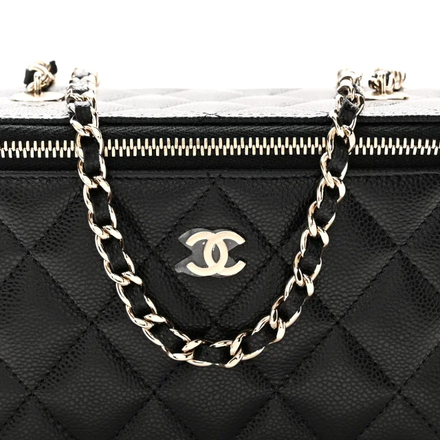 Chanel Caviar Quilted Small Vanity Case in Black Caviar leather from FASHIONPHILE, photo 9 of 12