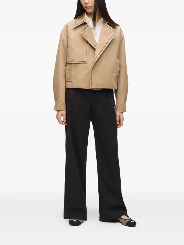 Karl Lagerfeld cut-out embroidery short trench coat, photo 2 of 2 from FARFETCH