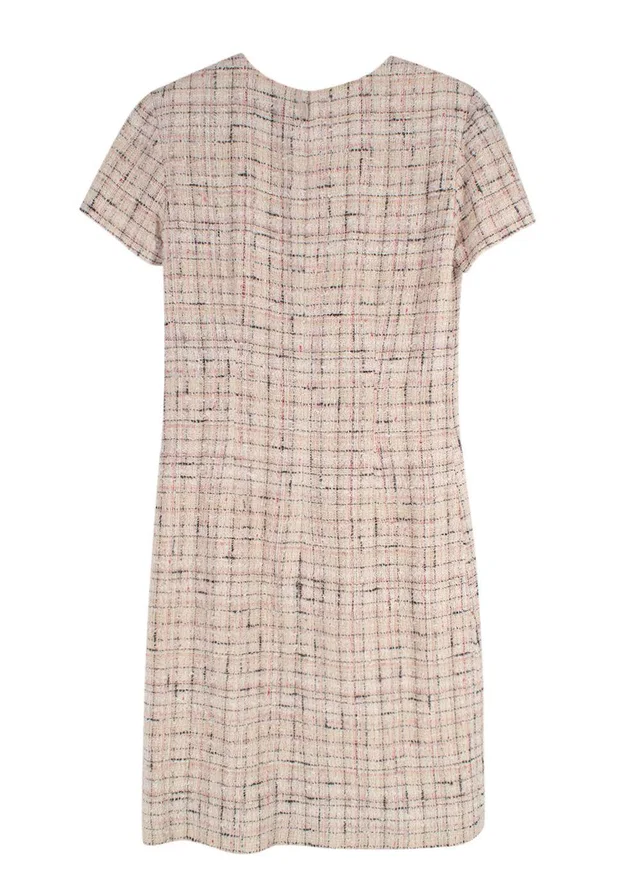 Chanel Baby Pink Tweed Mini Dress in Pink Tweed from HEWI