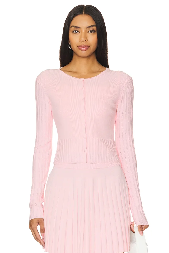 MAJORELLE Lenda Cardigan in Baby Pink, photo 2 of 5 from REVOLVE (Canada)