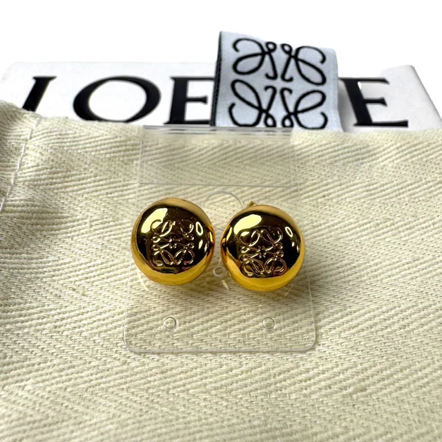 Loewe Anagram Pebble Stud Earrings Gold 925 in Gold from The Reluxe