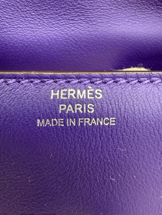 Hermès Kelly Doll Purple/ Dune Swift Palladium Hardware in Purple Swift leather from Luxury Promise, photo 11 of 11
