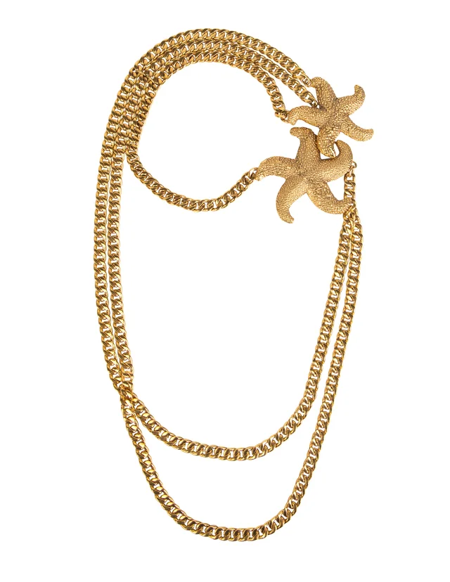 Saint Laurent Vintage Phenomenal Starfish Multi Chain Necklace from Amarcord Vintage Fashion