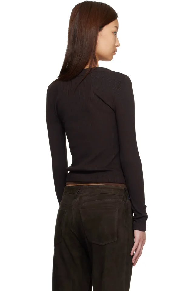 Citizens of Humanity Brown Varra Henley T-shirt, photo 3 of 4 from SSENSE