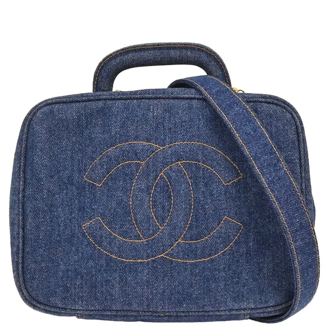 Chanel 1996-1997 Timeless Lunch Box Vanity 24 in Denim from AMORE Vintage Tokyo