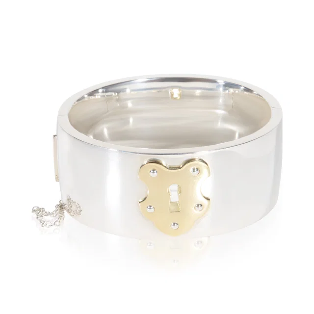 Tiffany & Co. Yellow Gold Sterling Silver Wide Lock Bracelet 18k in Yellow from HEWI