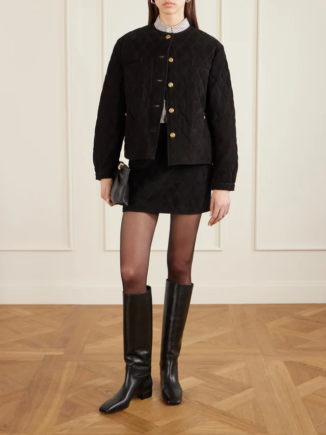 BLAZÉ MILANO Viva Coci quilted suede mini skirt in Black, photo 2 of 2 from NET-A-PORTER (Canada)