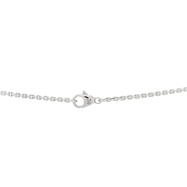 18K White Gold Diamond LV Medium Pendant Necklace in White from FASHIONPHILE, photo 3 of 3