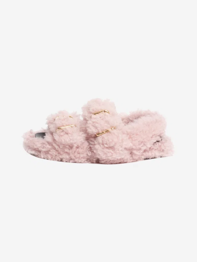 Marni Pink shearling sandals - size EU 40 in Pink from Sign of the Times