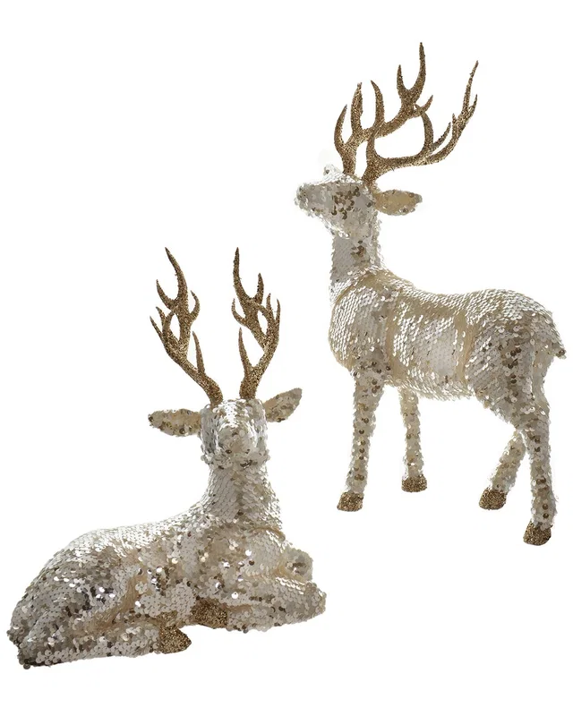 Kurt Adler Gold Standing & Lying Deer Tablepiece s, image 1 of 1 from Rue La La