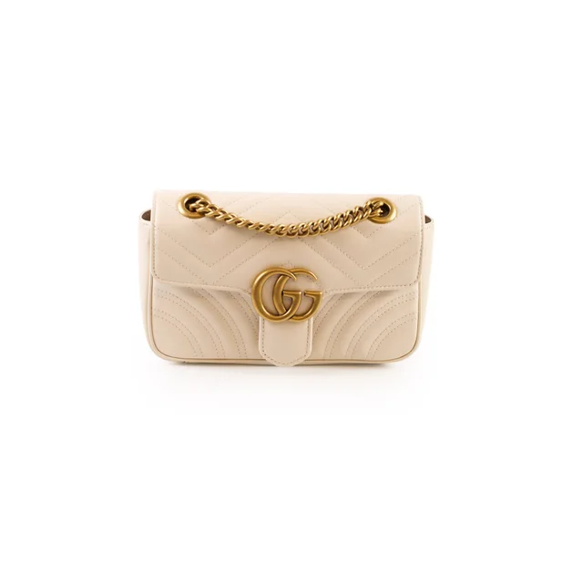 Gucci Marmont Small Matelassé Cream in White Leather from The Purse Affair