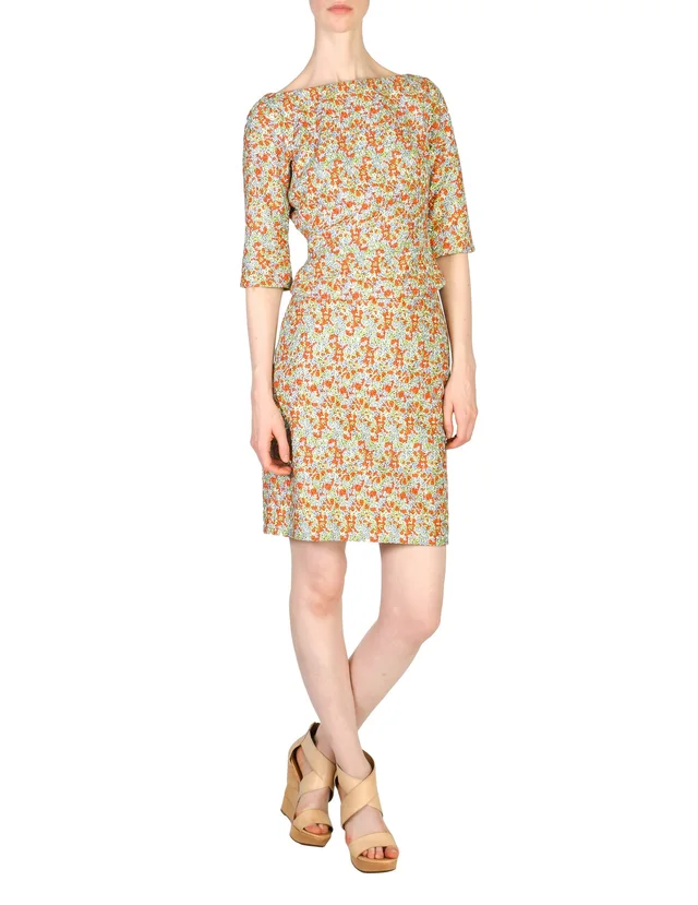 Versace Vintage Couture Multicolor Embroidered Top & Skirt Ensemble Set in Multicolor from Amarcord Vintage Fashion
