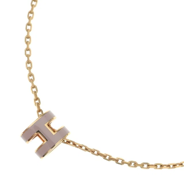 Hermès Mini Pop H Pendant Chain Pink Gold in Pink from The Reluxe