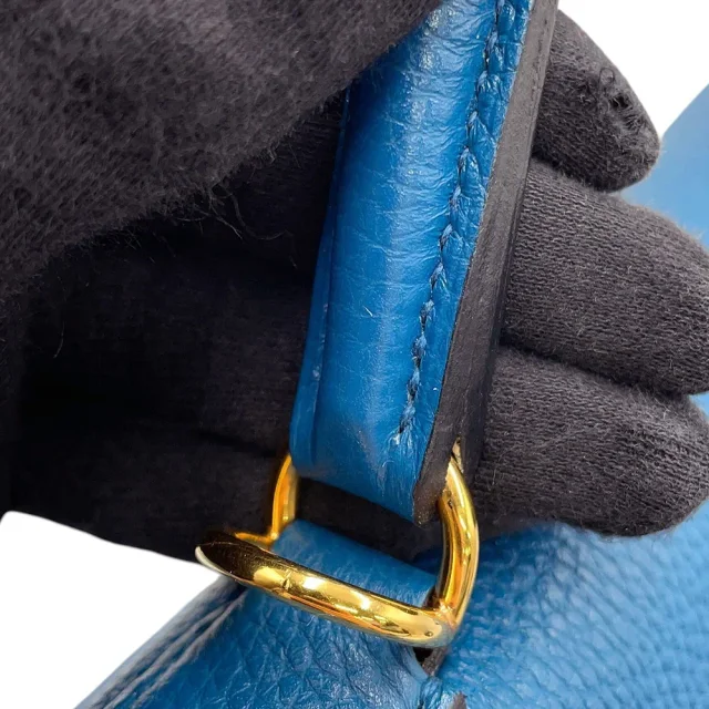 Hermès Kelly Retourne Blue de Galice Togo Leather Size 28 in Blue Togo leather from GALLERY RARE, photo 8 of 15