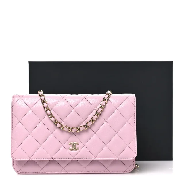 Chanel Caviar Quilted Wallet on Chain WOC Light Pink in Pink Caviar leather from FASHIONPHILE, photo 12 of 12