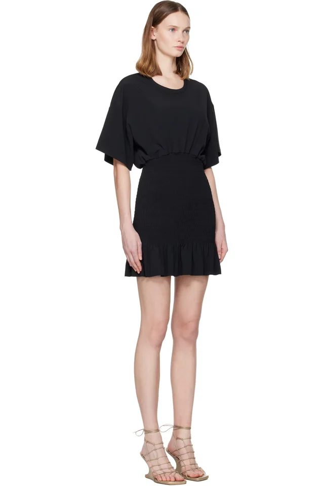 The Attico Black Fluid Cady Minidress, photo 2 of 4 from SSENSE