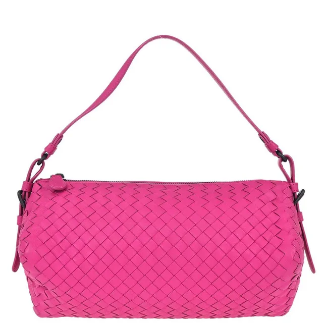Bottega Veneta Pink Lambskin Intrecciato Handbag in Pink Lambskin from AMORE Vintage Tokyo