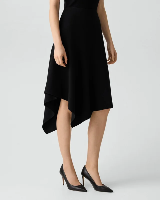 Theory Panel Drape Skirt in Admiral Crepe, photo 5 of 5 from Theory