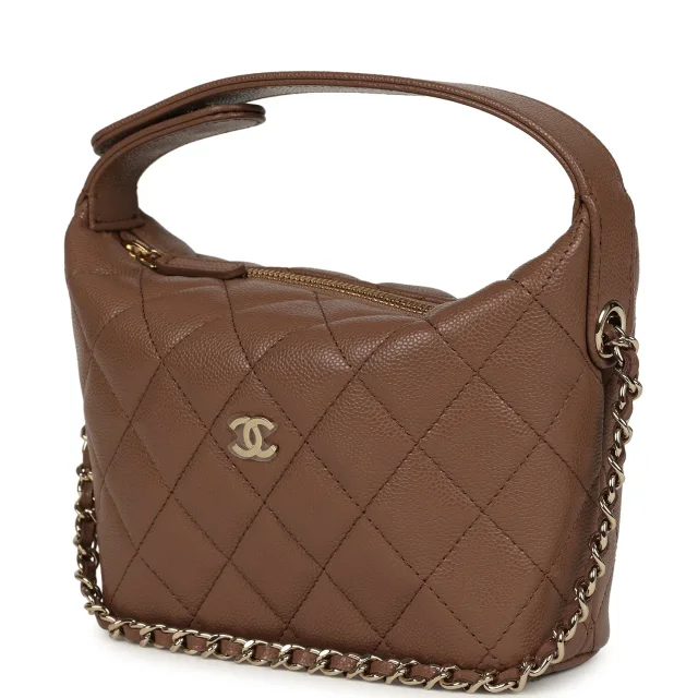 Chanel Mini Hobo Pouch in Brown Caviar from Madison Avenue Couture, photo 2 of 2