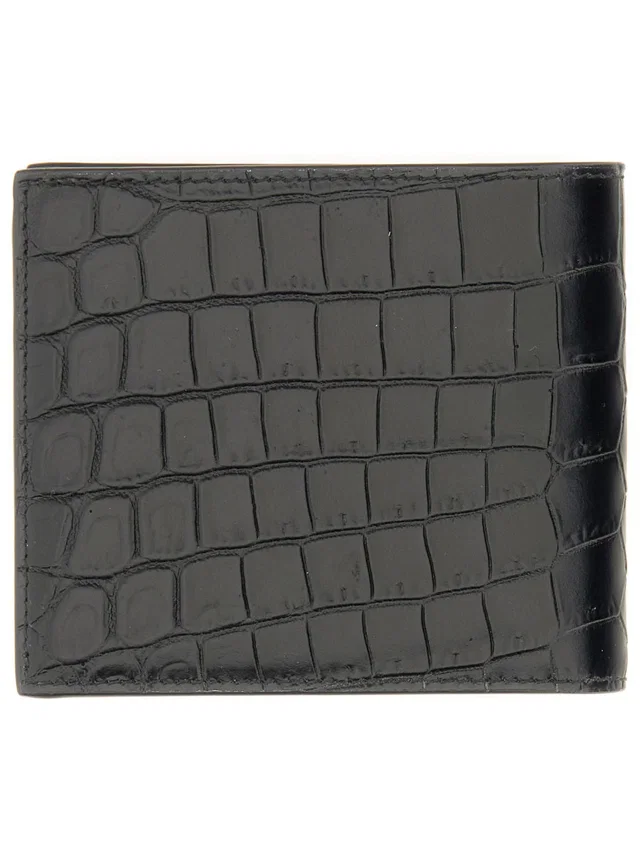 Saint Laurent Bifold Leather Wallet — Black in Black Leather from HEWI