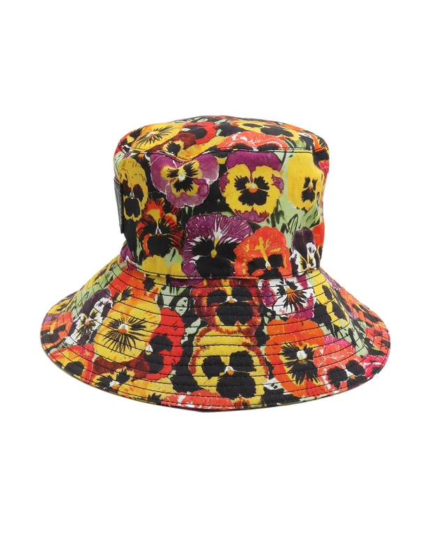 Loewe x Joe Brainard Pansies-Print Bucket Hat in Canvas from A Retro Tale, photo 3 of 5