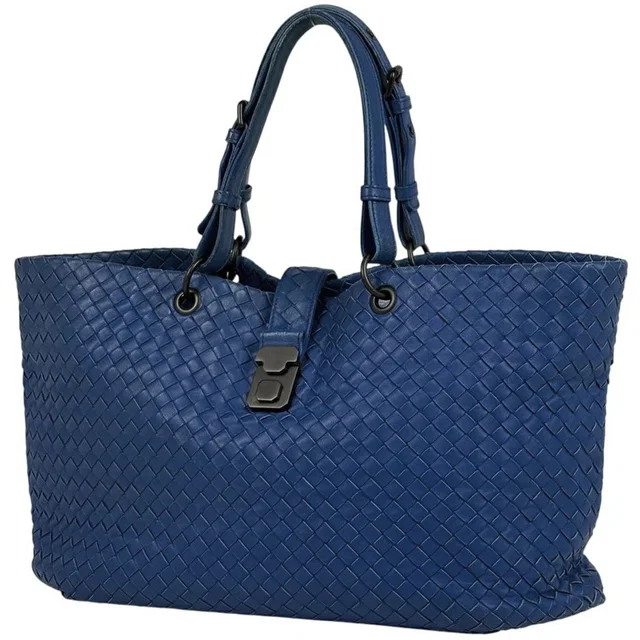 Bottega Veneta Intrecciato Tote Bag Shoulder Leather Blue in blue Woven leather from Poshmark