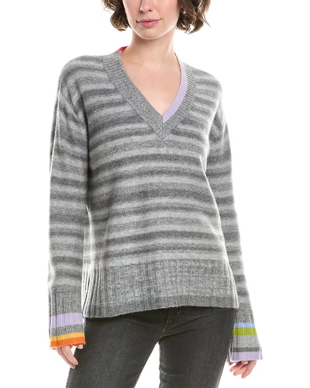 InCashmere Striped Wool & Cashmere -Blend Sweater, image 1 of 1 from Gilt