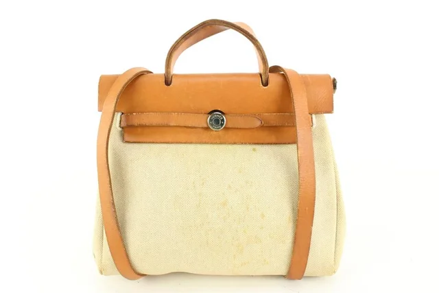 Hermès Beige x Brown Sac a Dos Herbag Backpack 2-in-1 in Brown Canvas from Bagriculture