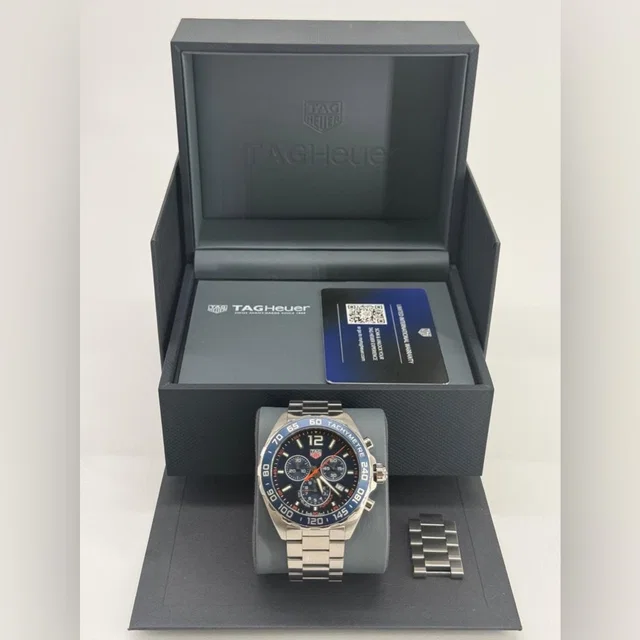 TAG Heuer Men's Silver Stainless Steel Watch With Blue Dial in silver|gray|blue from Poshmark
