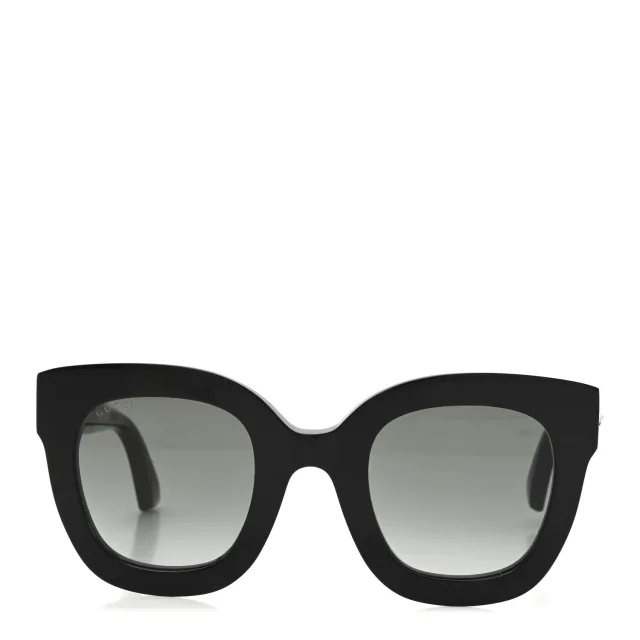 Gucci Acetate Crystal Star Round Frame Sunglasses GG0208S Black in Black from FASHIONPHILE, photo 2 of 8
