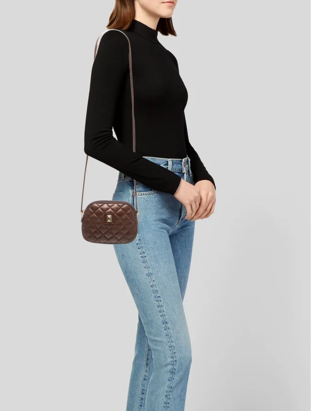 Judith Leiber Crossbody Bag in brown|red Leather from The RealReal, photo 2 of 6