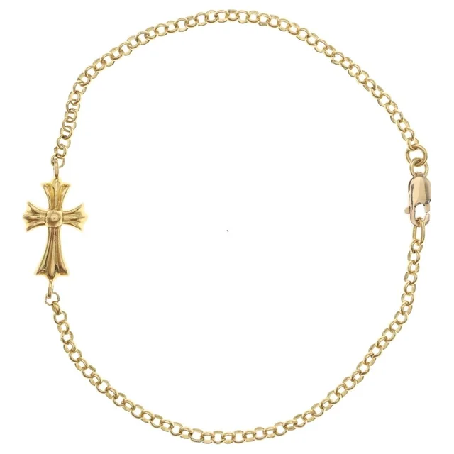 Chrome Hearts 22k Bby Fat Baby Fat Chain Gold Bracelet in Gold from The Reluxe